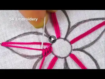 Hand Embroidery New Blanket Stitch Fantasy flower design With Super Easy Flower Sewing For Tutorial
