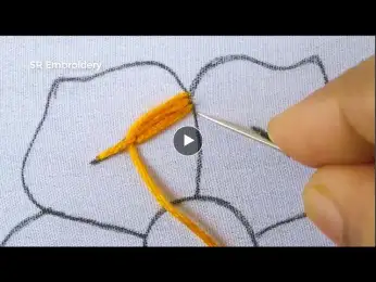 Modern Hand Embroidery New Superb Elegant Flower Design With Easy Following Sewing Stitch Tutorial