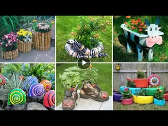 DIY garden decor from recycled materials 