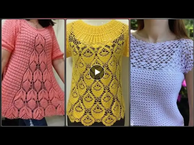 Top 50 Latest stylish elegant easy crochet handknit blouse top pattern designs for woman