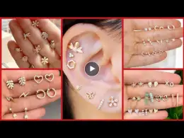 Gold Ear studs And Gold Earrings Designs With Diamond//Latest Gold Jewellery