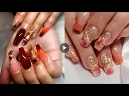 Amazing New Polygel Fall Nail Art Design 2023 Ideas| French Tip Fall Gel Nails Design for Beginners