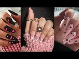 valentine day nails || valentine acrylic nails | nails fashion ||| February nails new year nails